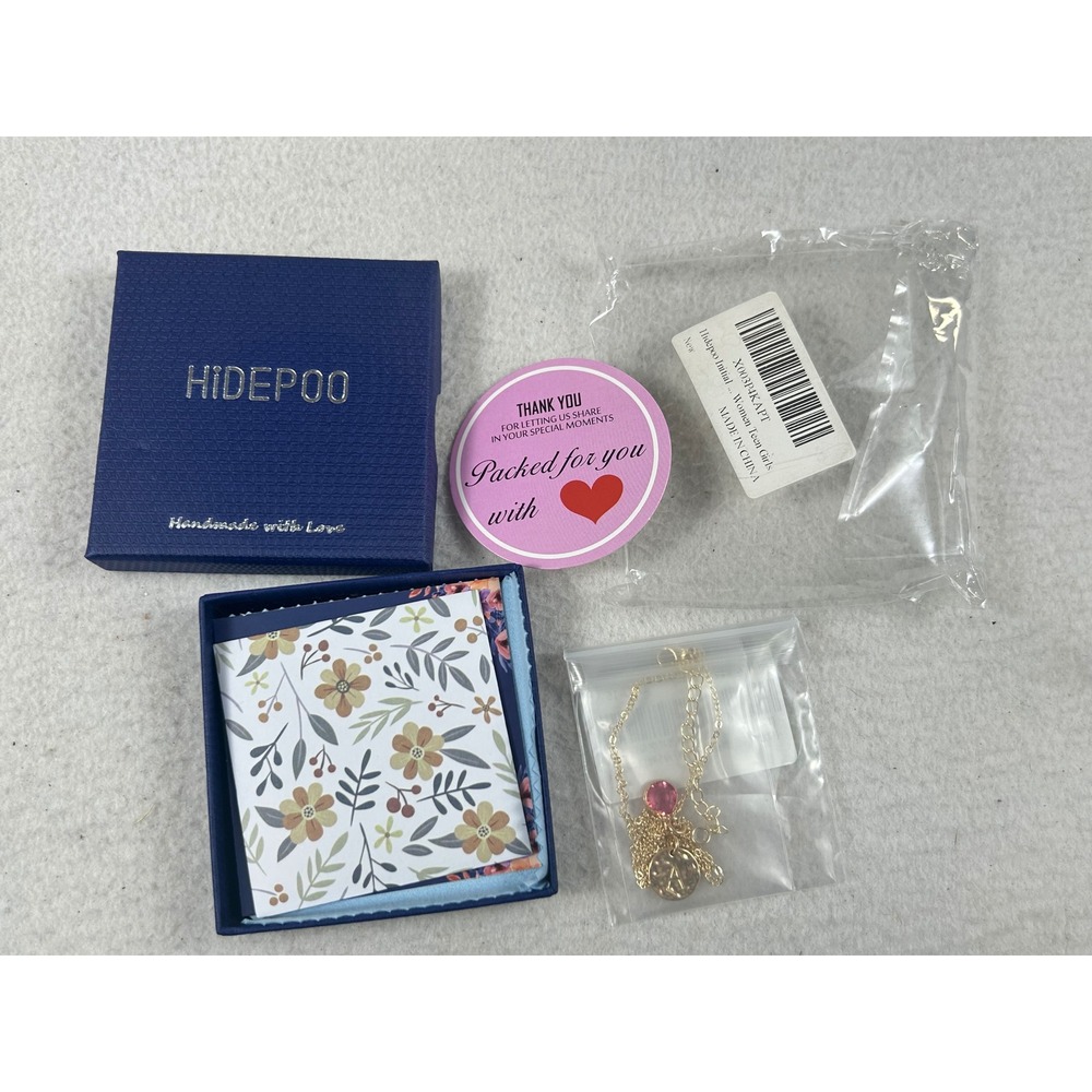 Hidepoo Initial Necklace Kids OS‎ Gold Pink Letter A Personalized Dainty Charm